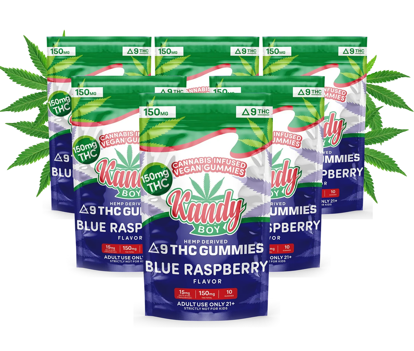 BLUE RASPBERRY DELTA 9 THC GUMMIES | 6-PACK BUNDLE | 900MG