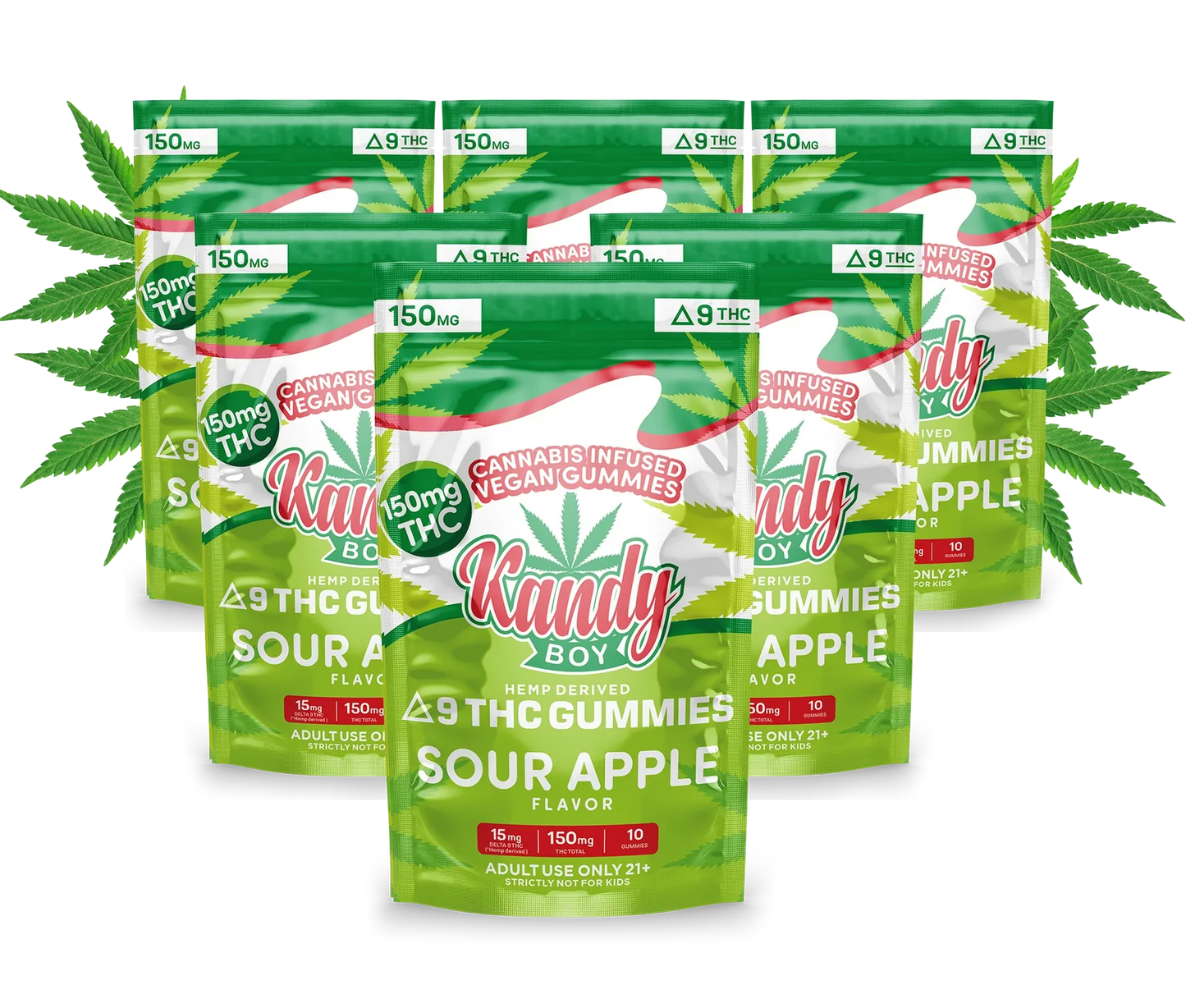 SOUR APPLE DELTA 9 THC GUMMIES | 6-PACK BUNDLE | 900MG