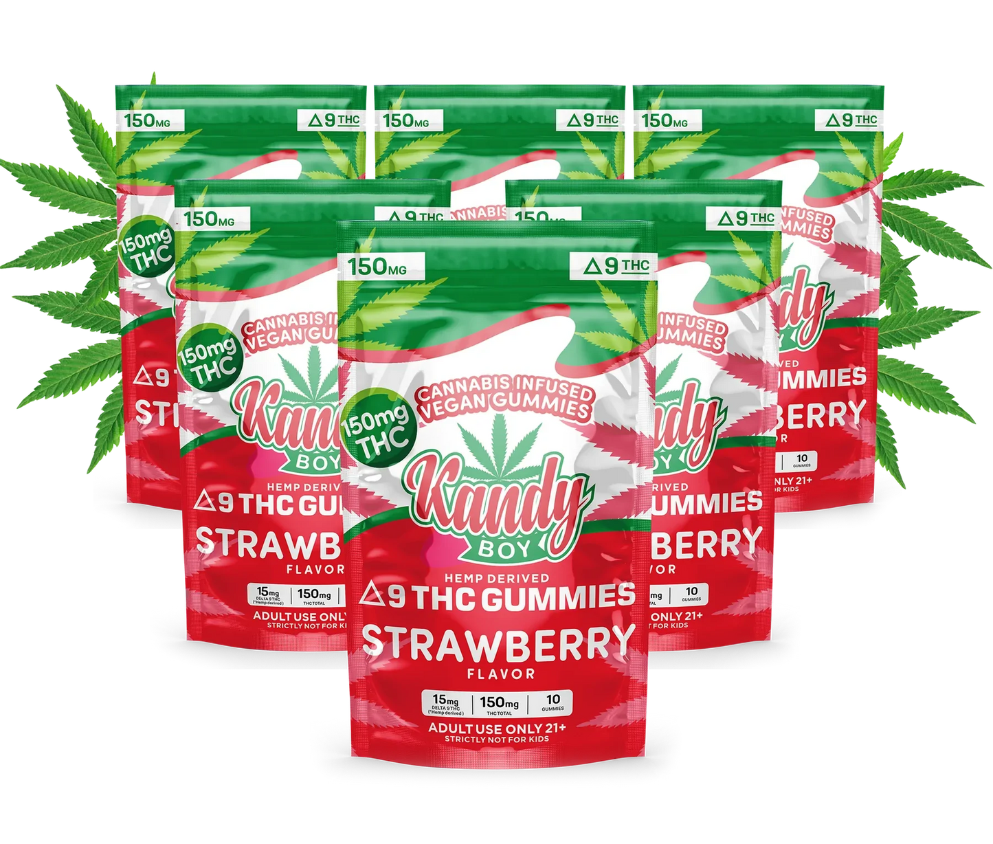 STRAWBERRY DELTA 9 THC GUMMIES | 6-PACK BUNDLE | 900MG