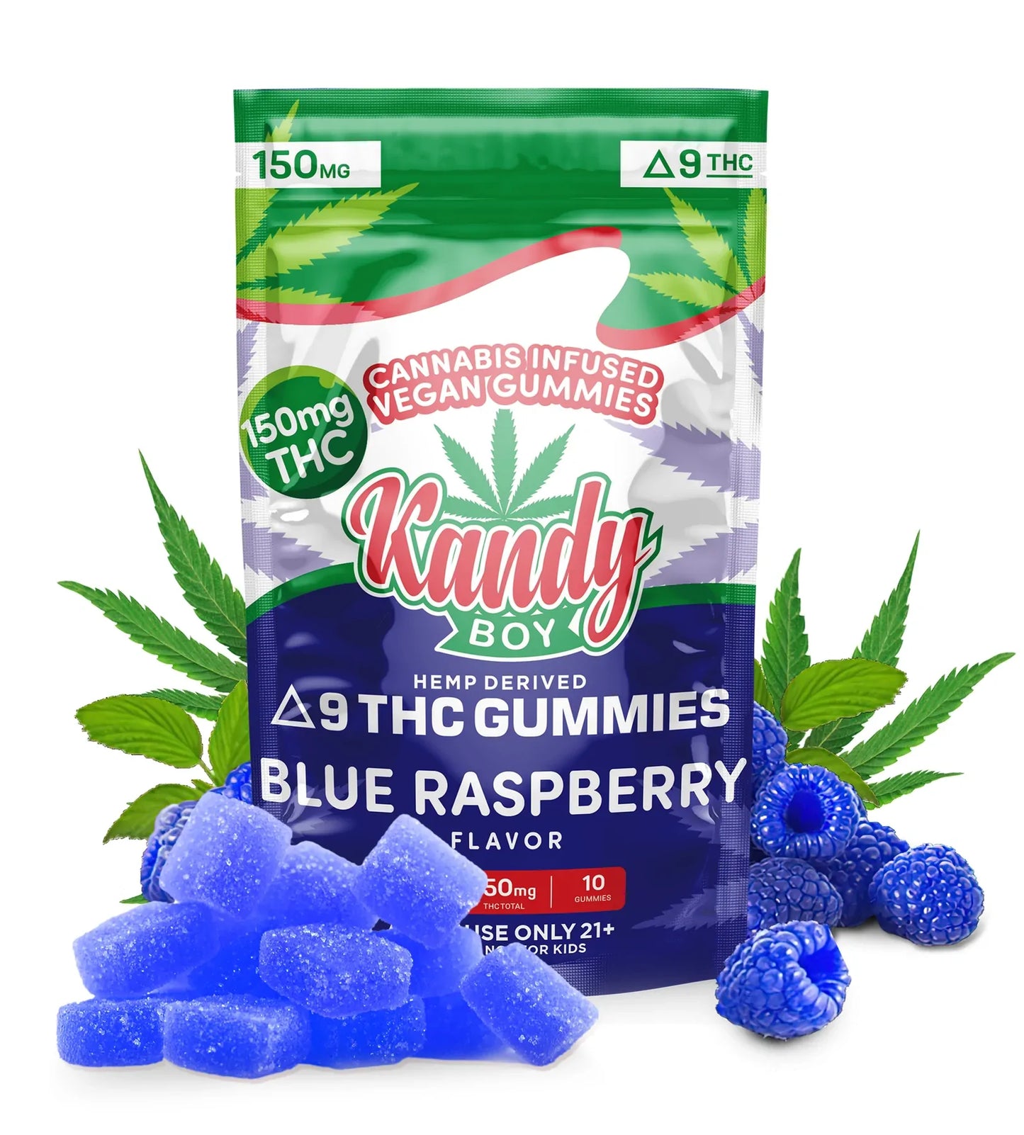 BLUE RASPBERRY DELTA 9 THC GUMMIES | KANDY BOY | 150MG