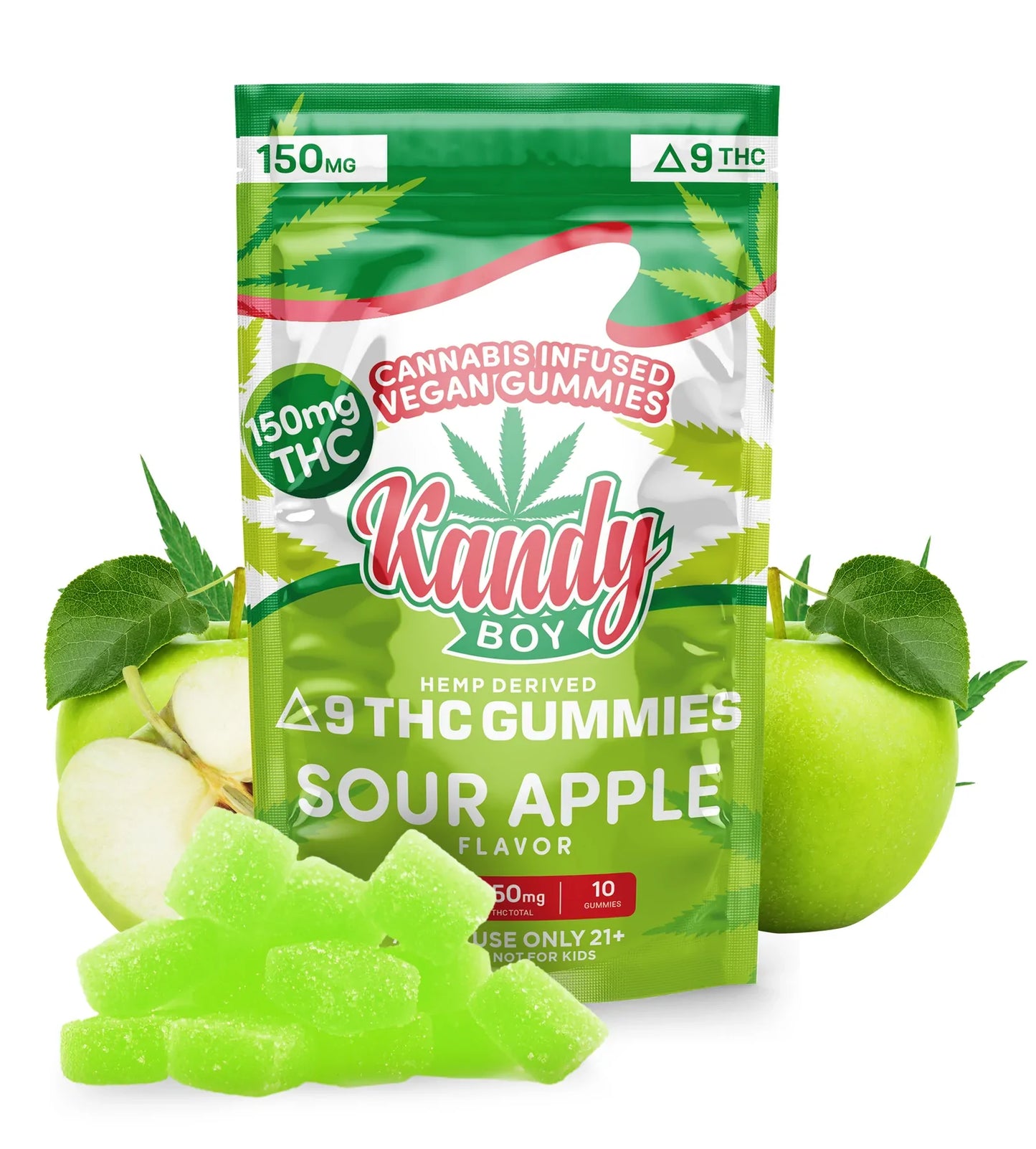 SOUR APPLE DELTA 9 THC GUMMIES | KANDY BOY | 150MG