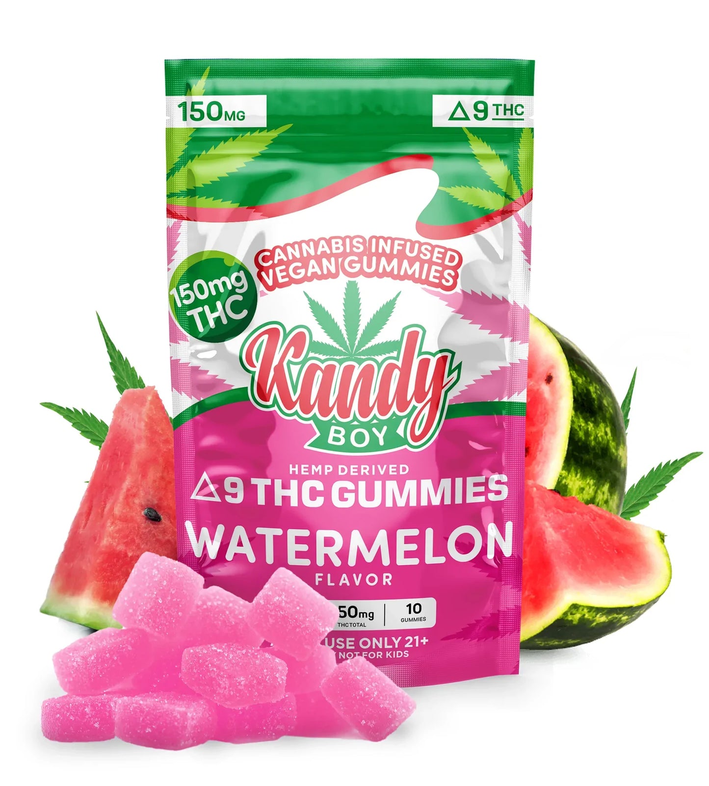 WATERMELON DELTA 9 THC GUMMIES | KANDY BOY | 150MG